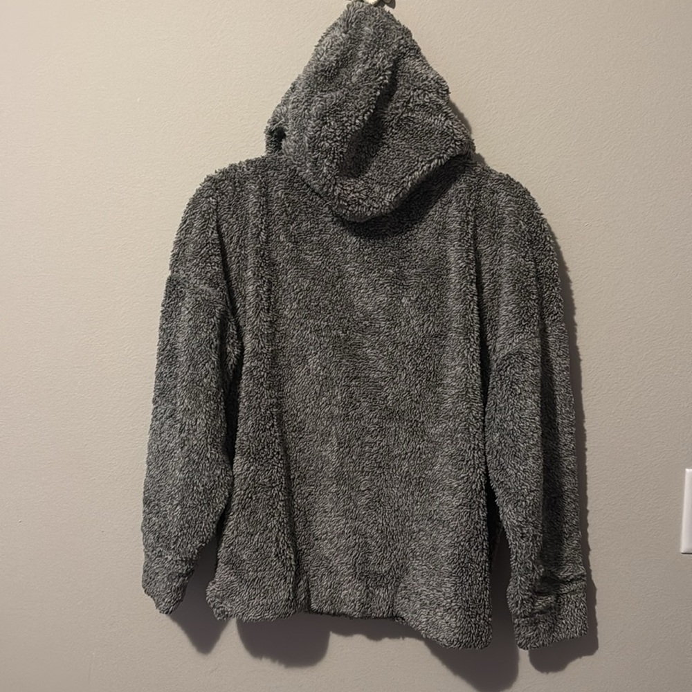 PrAna Permafrost Hoodie 1/2 Zip Pullover Fleece Organic Womens Med Grey GUC - Picture 7 of 7